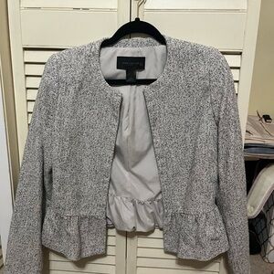 Peplum tweed jacket zip up